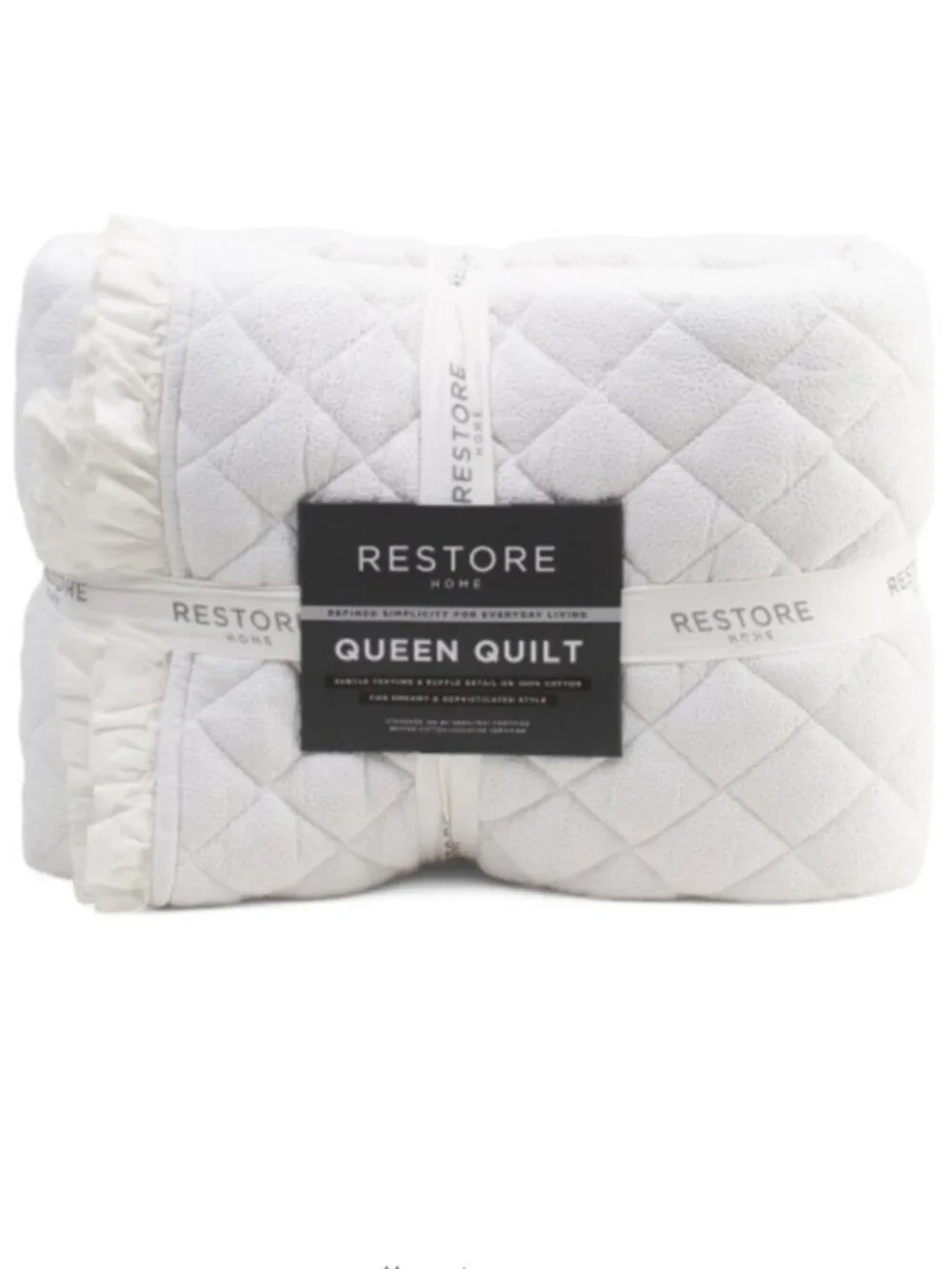 RESTORE HOME Quilt With Ruffle Trim